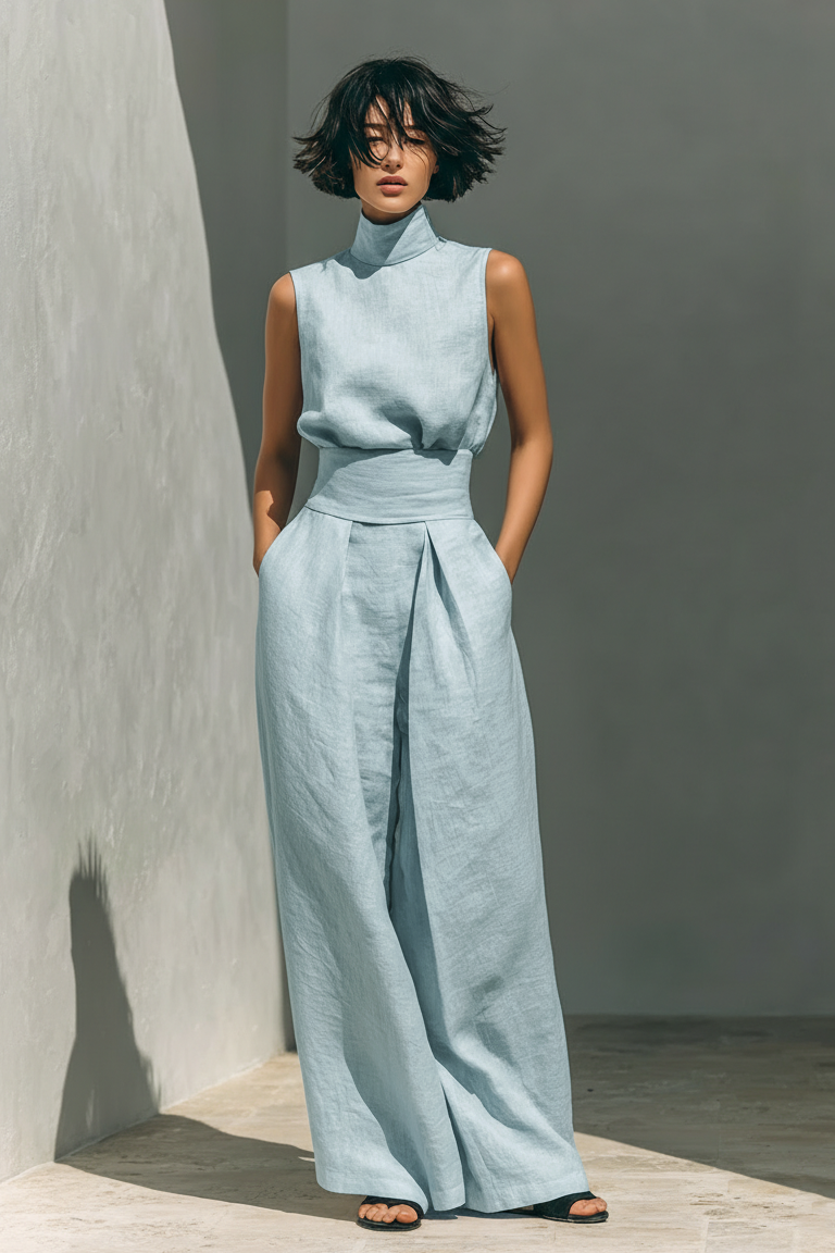Carla | Conjunto minimalista de lino