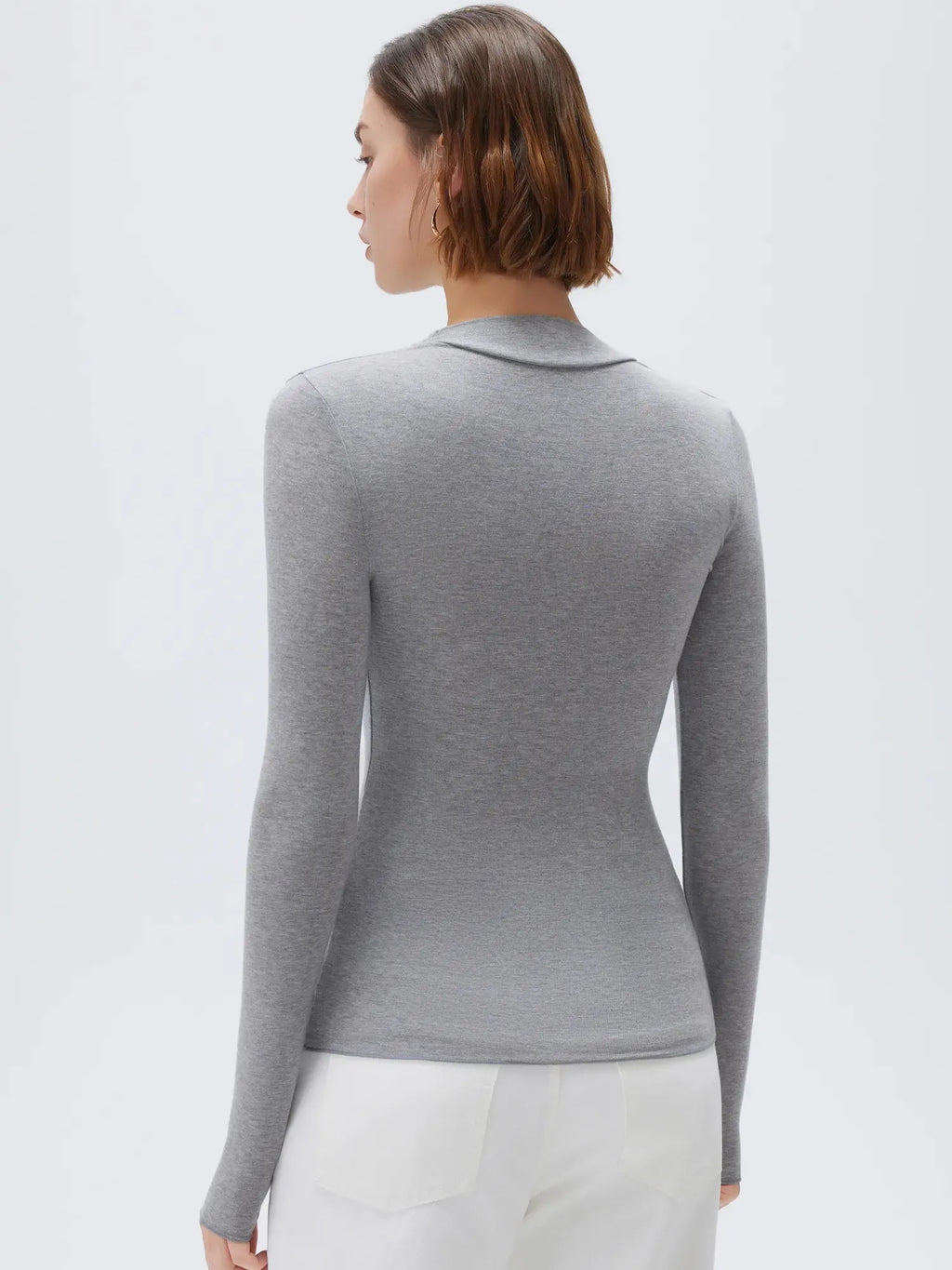 Cloud Cashmere Asymmetric Neck Shirt - Long Sleeve