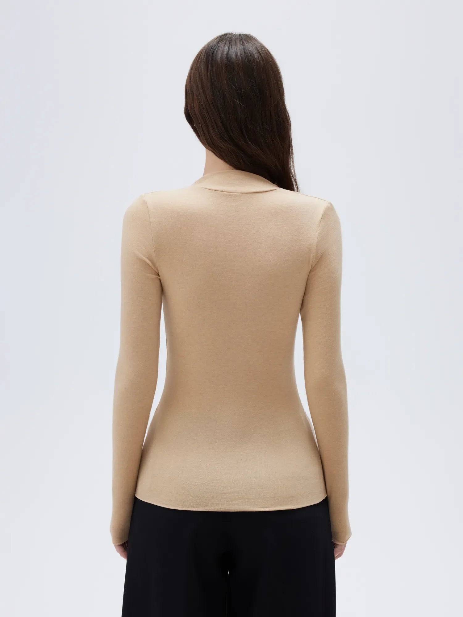 Cloud Cashmere Asymmetric Neck Shirt - Long Sleeve