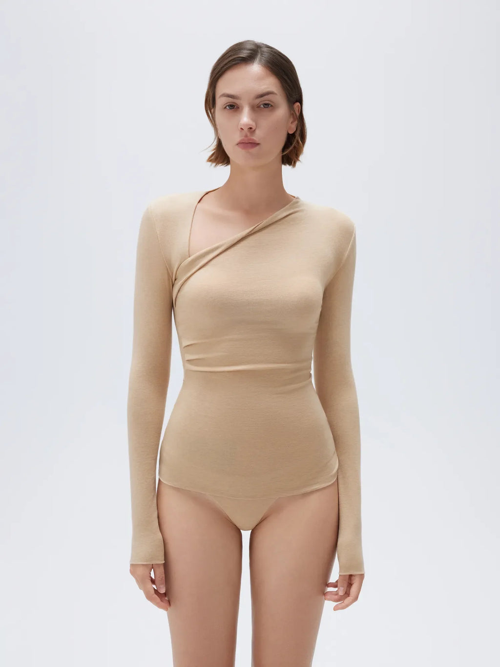 Cloud Cashmere Asymmetric Neck Shirt - Long Sleeve