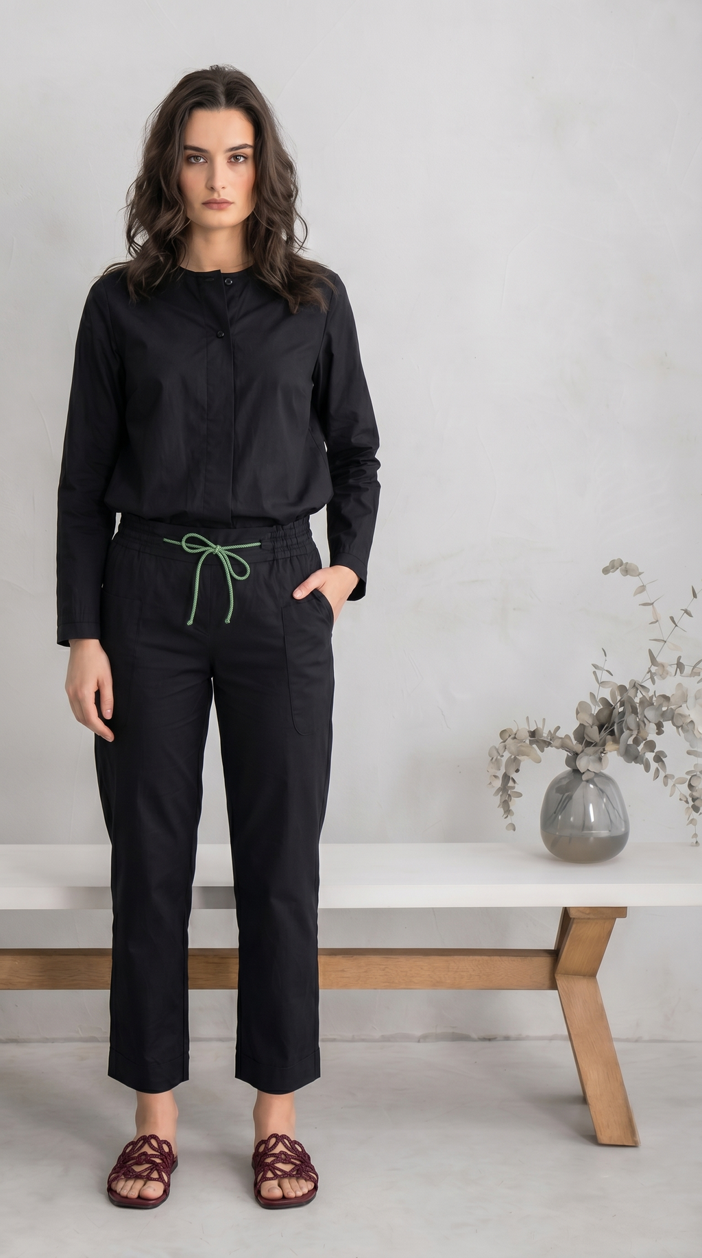 CAMISA NEGRA POPELIN