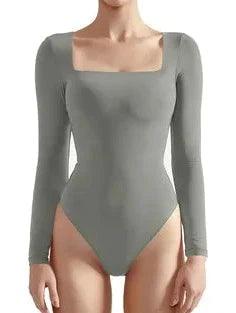 Flash Sales - Buttery Soft Square Neck Bodysuit - Long Sleeve