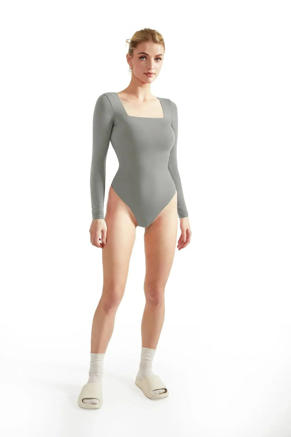 Flash Sales - Buttery Soft Square Neck Bodysuit - Long Sleeve