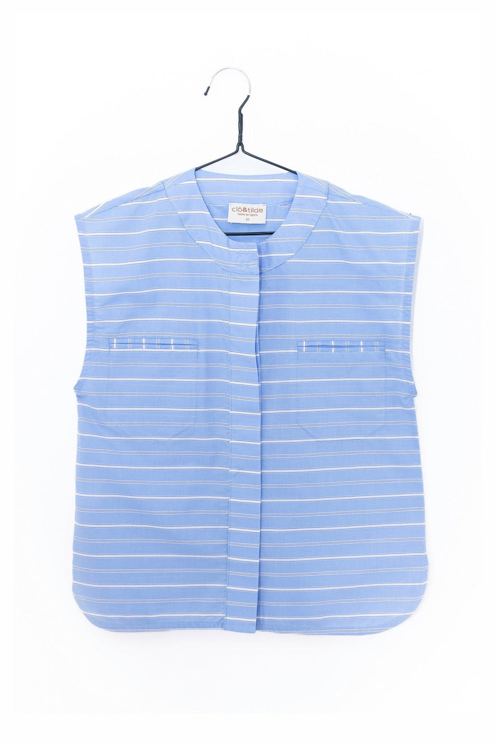 CAMISA POLISH AZUL RAYA BLANCA