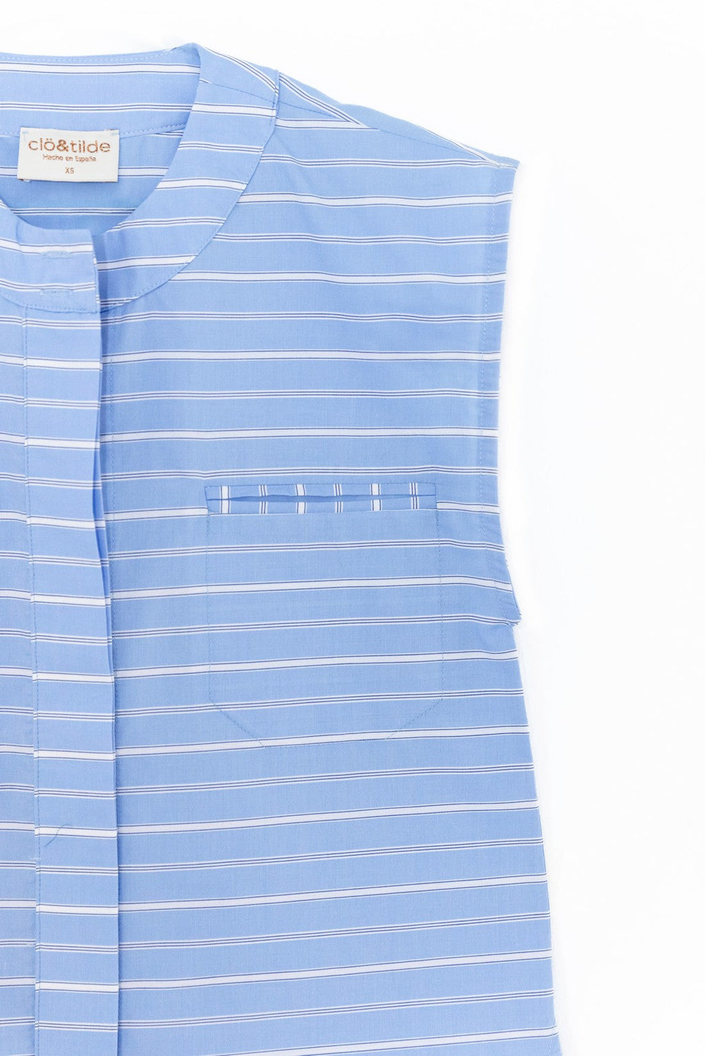 CAMISA POLISH AZUL RAYA BLANCA