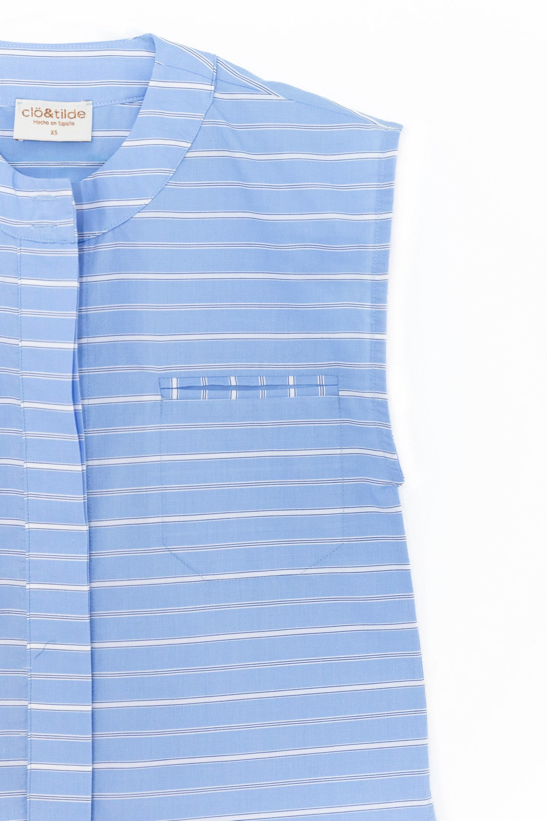 CAMISA POLISH AZUL RAYA BLANCA