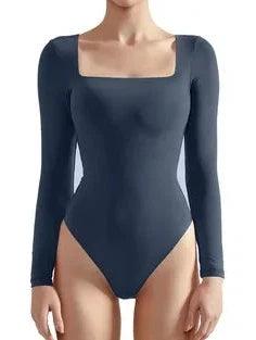 Flash Sales - Buttery Soft Square Neck Bodysuit - Long Sleeve