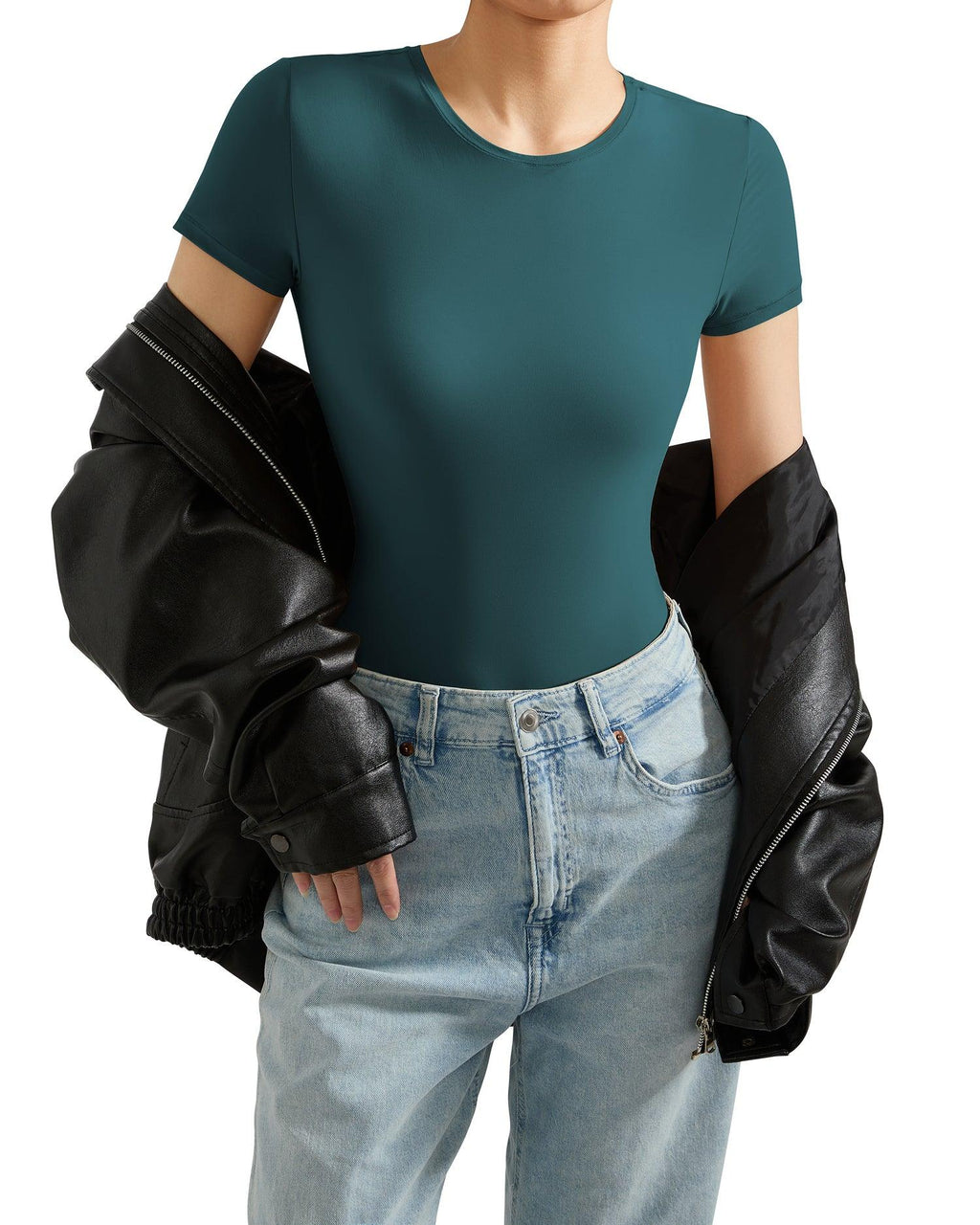 Buttery Soft Crew Neck Bodysuit - Short Sleeve