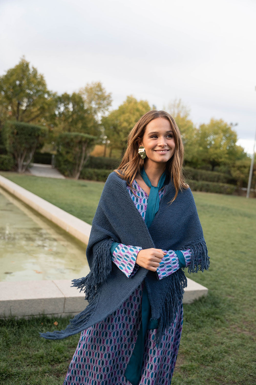Poncho pequeño | Azul Petróleo