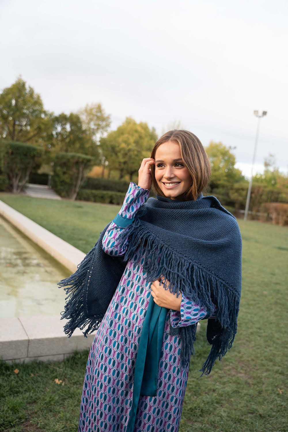 Poncho pequeño | Azul Petróleo