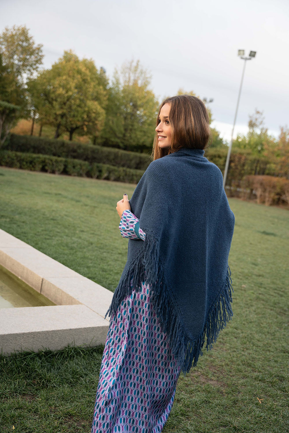 Poncho pequeño | Azul Petróleo