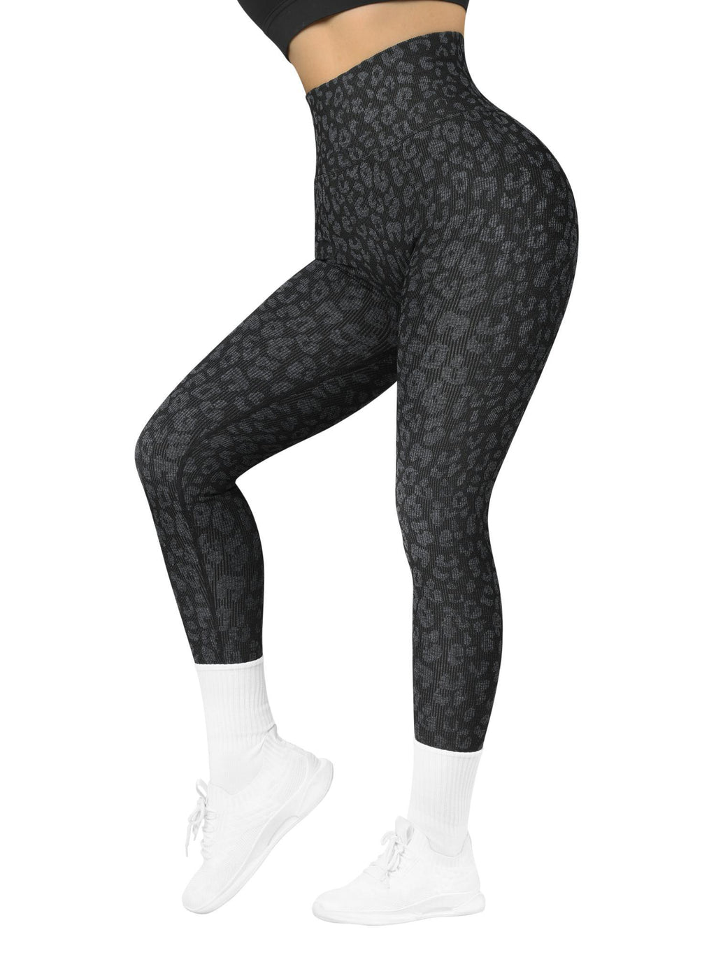 Ribbed Printed Seamless Leggings
