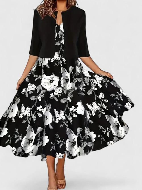 Azucena | Vestido midi elegante con estampado floral