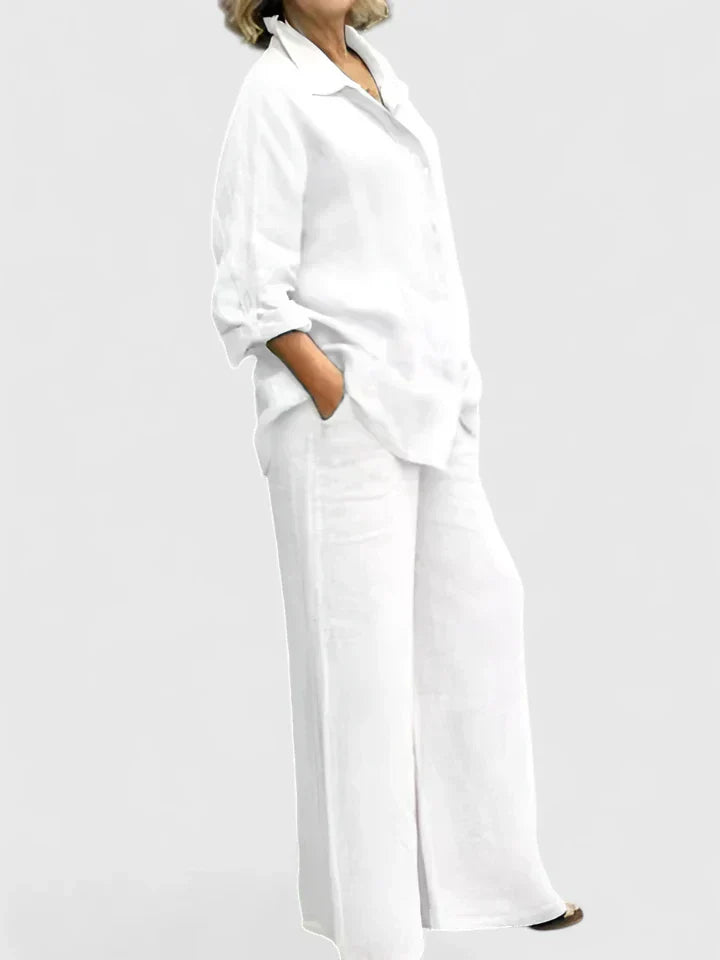 Delfina | Conjunto cómodo con camisa y pantalón amplio
