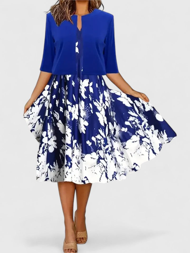 Azucena | Vestido midi elegante con estampado floral