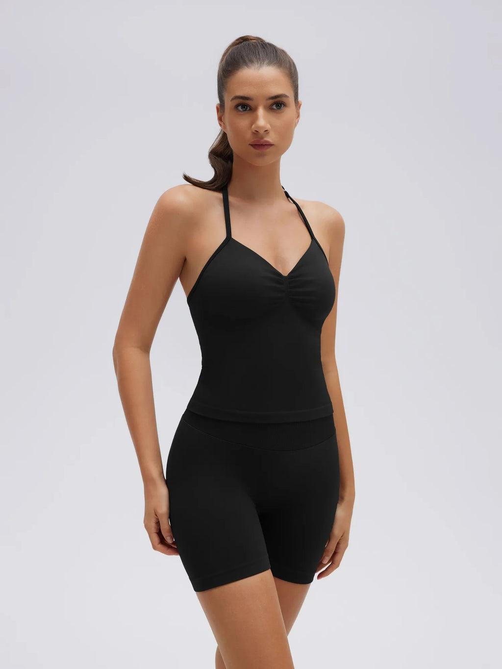 Strappy Halterneck V Neckline  Halter Top