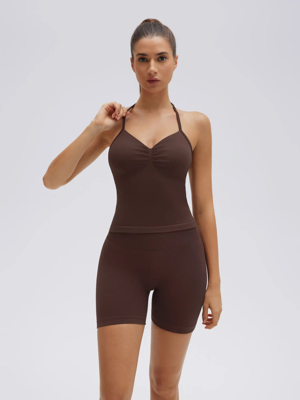 Strappy Halterneck V Neckline  Halter Top