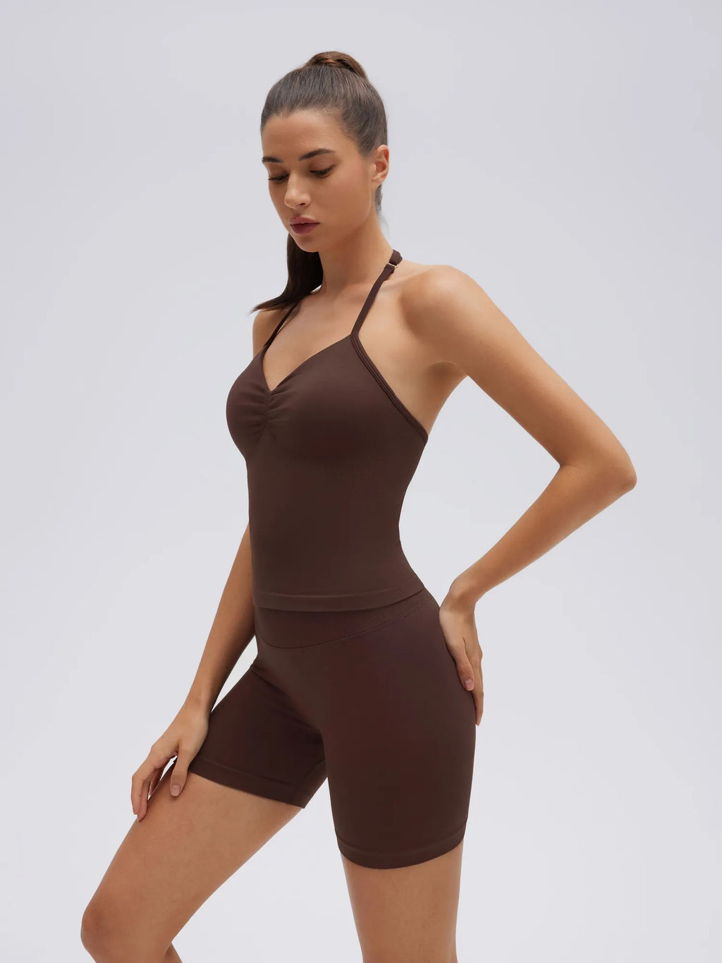 Strappy Halterneck V Neckline  Halter Top