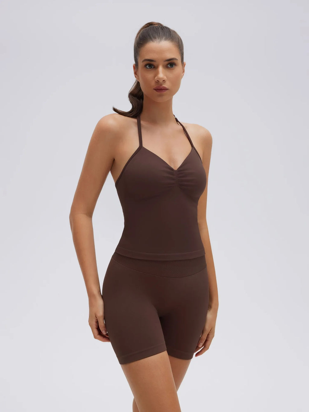 Strappy Halterneck V Neckline  Halter Top
