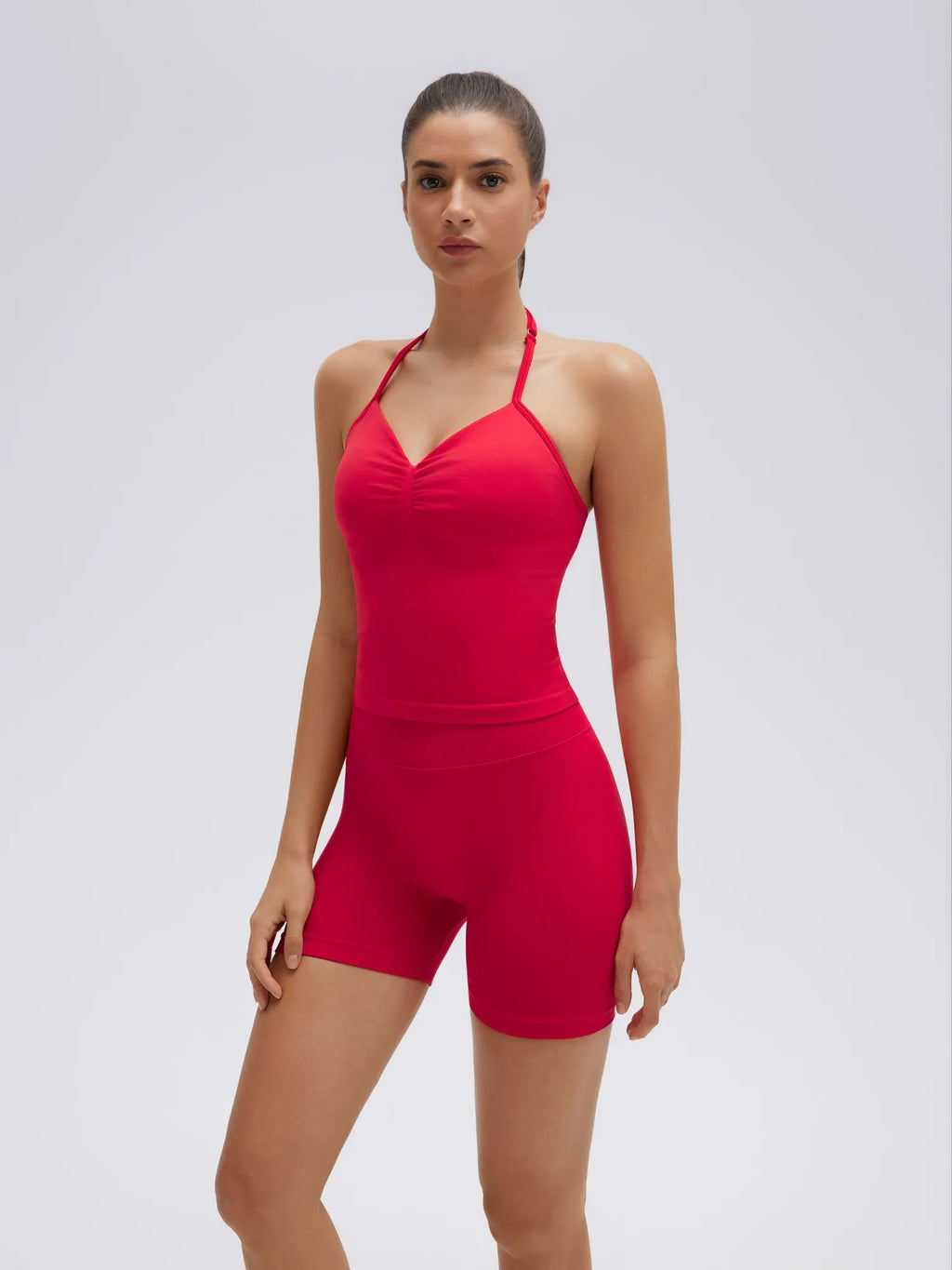 Strappy Halterneck V Neckline  Halter Top