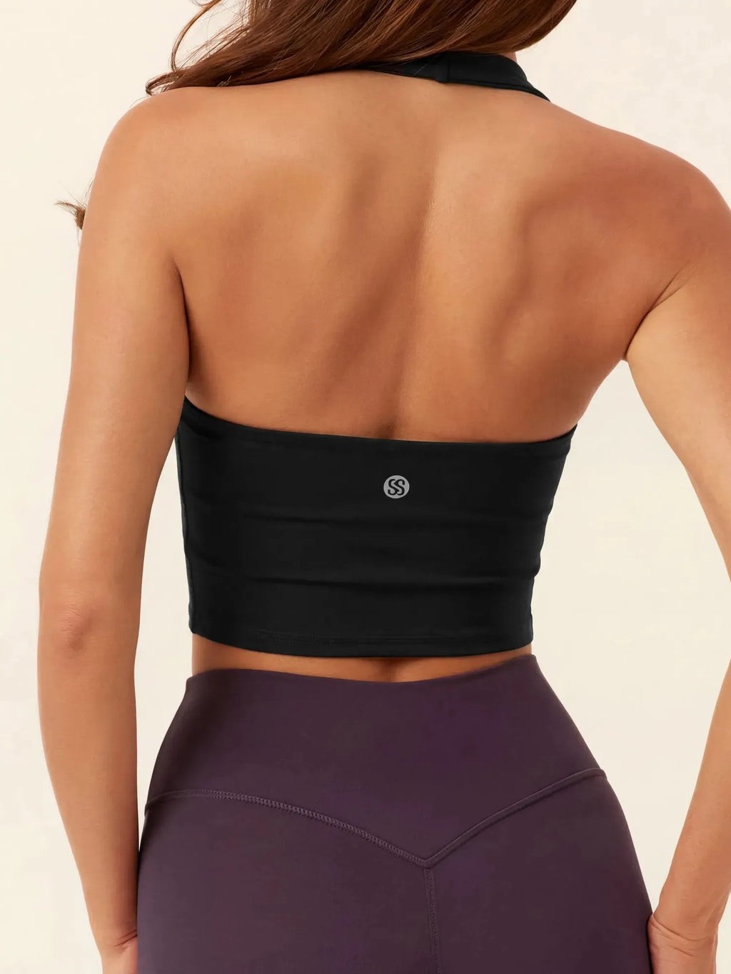 Padded Halter Backless Longline Workout Tank Tops