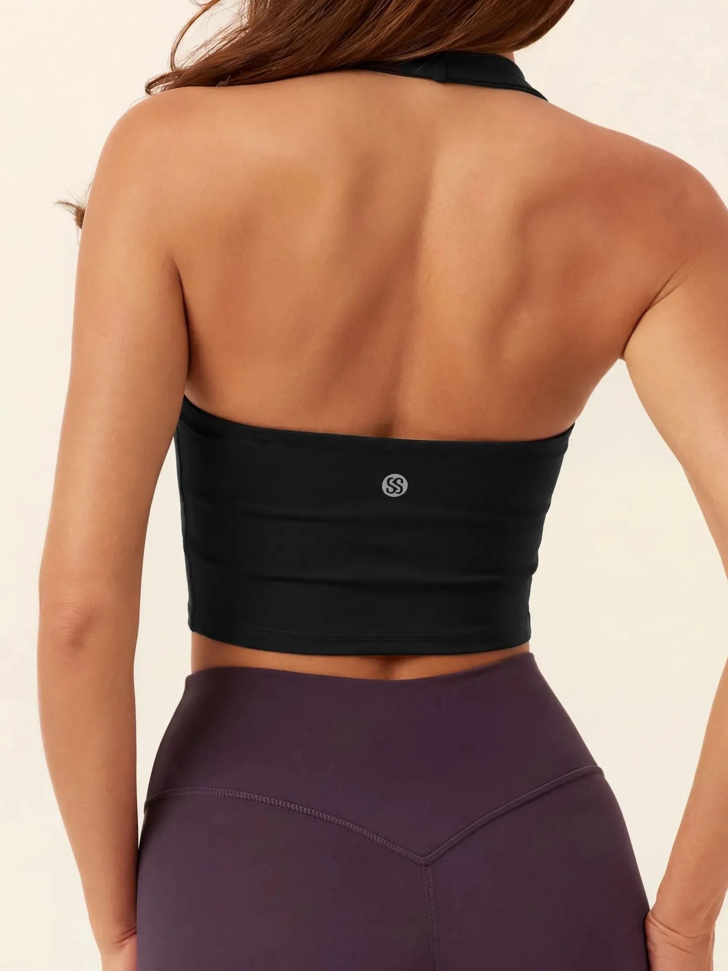 Padded Halter Backless Longline Workout Tank Tops