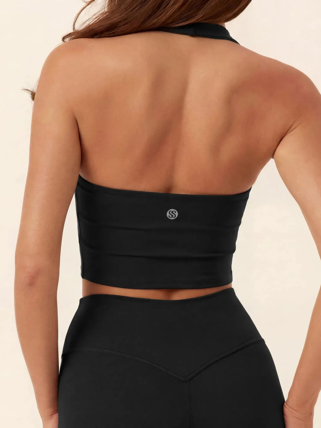 Padded Halter Backless Longline Workout Tank Tops