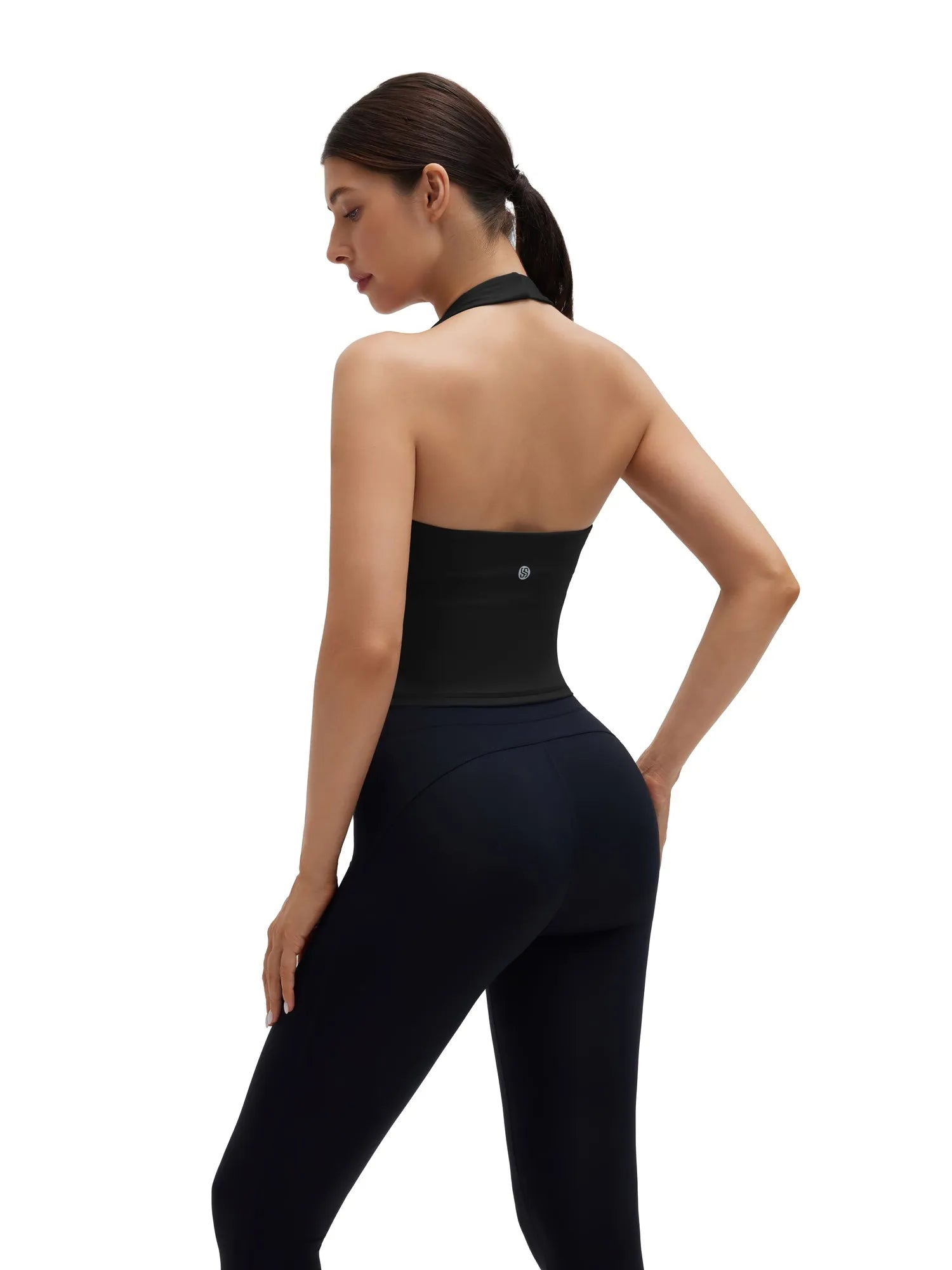 Padded Halter Backless Longline Workout Tank Tops