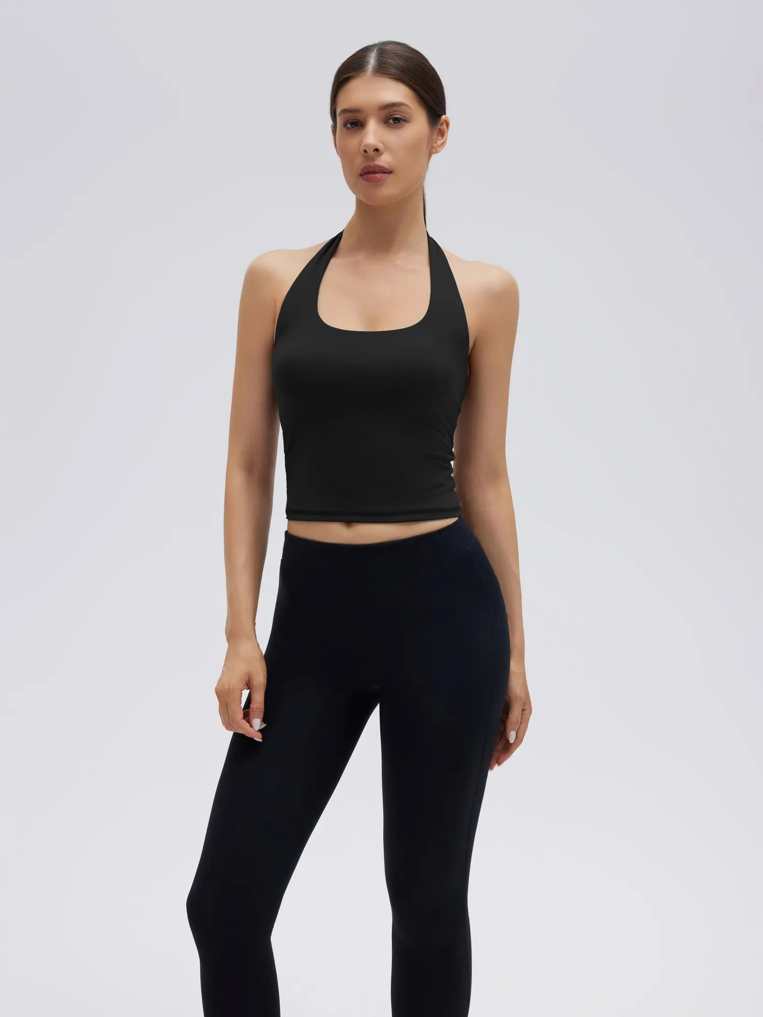 Padded Halter Backless Longline Workout Tank Tops