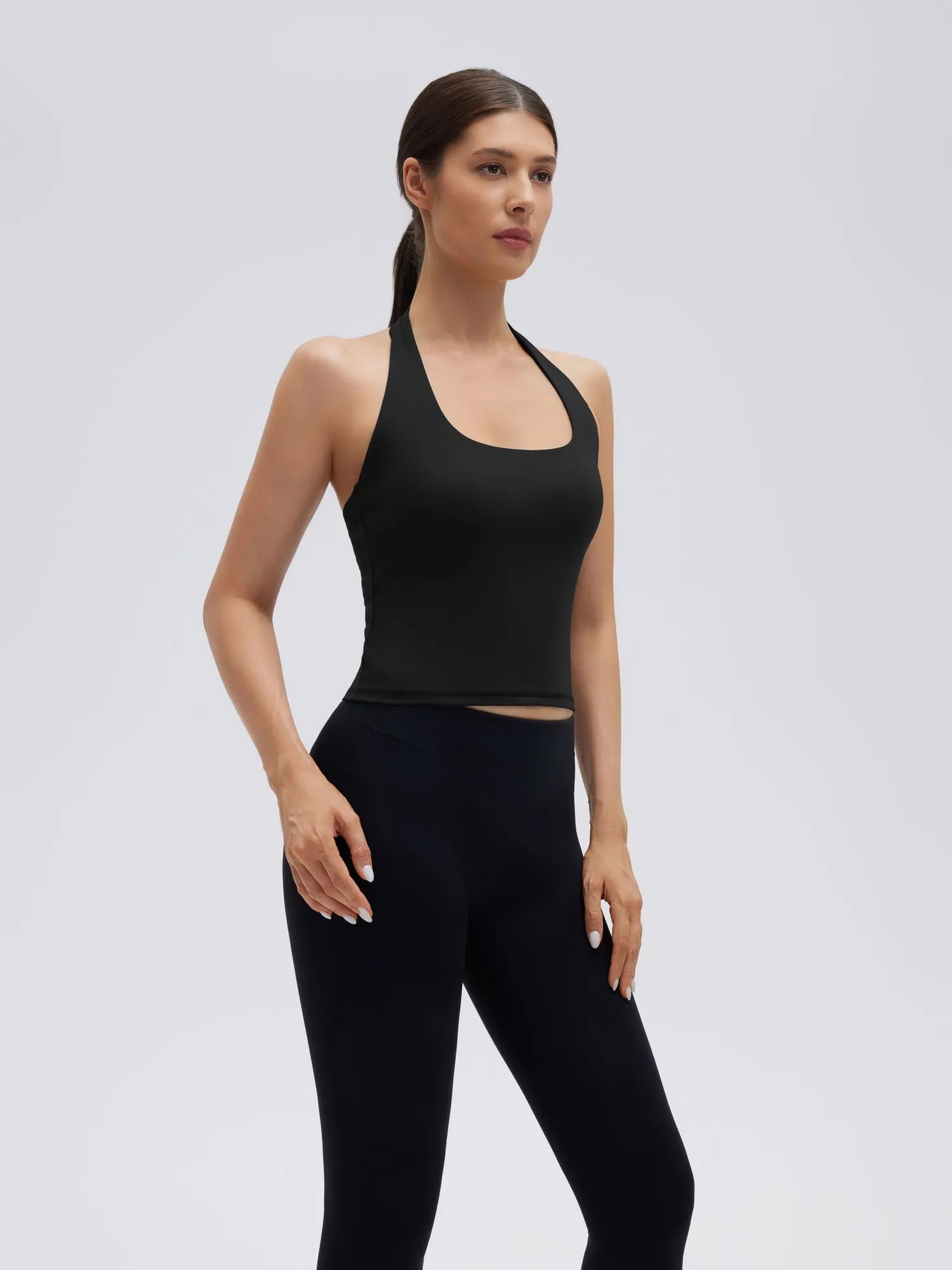 Padded Halter Backless Longline Workout Tank Tops