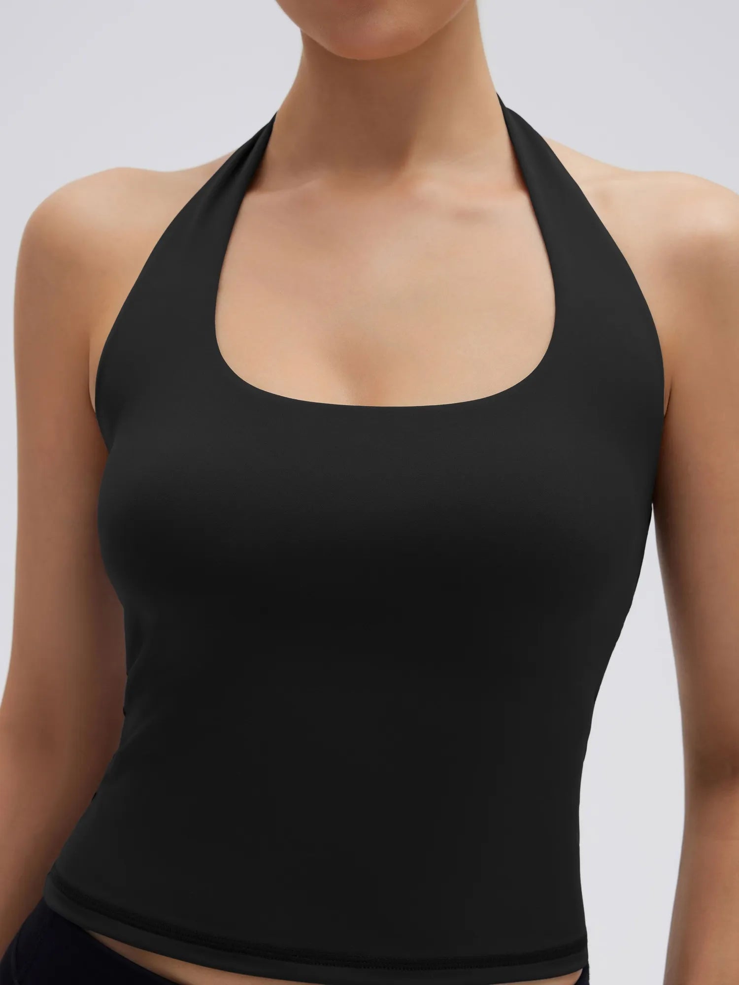 Padded Halter Backless Longline Workout Tank Tops