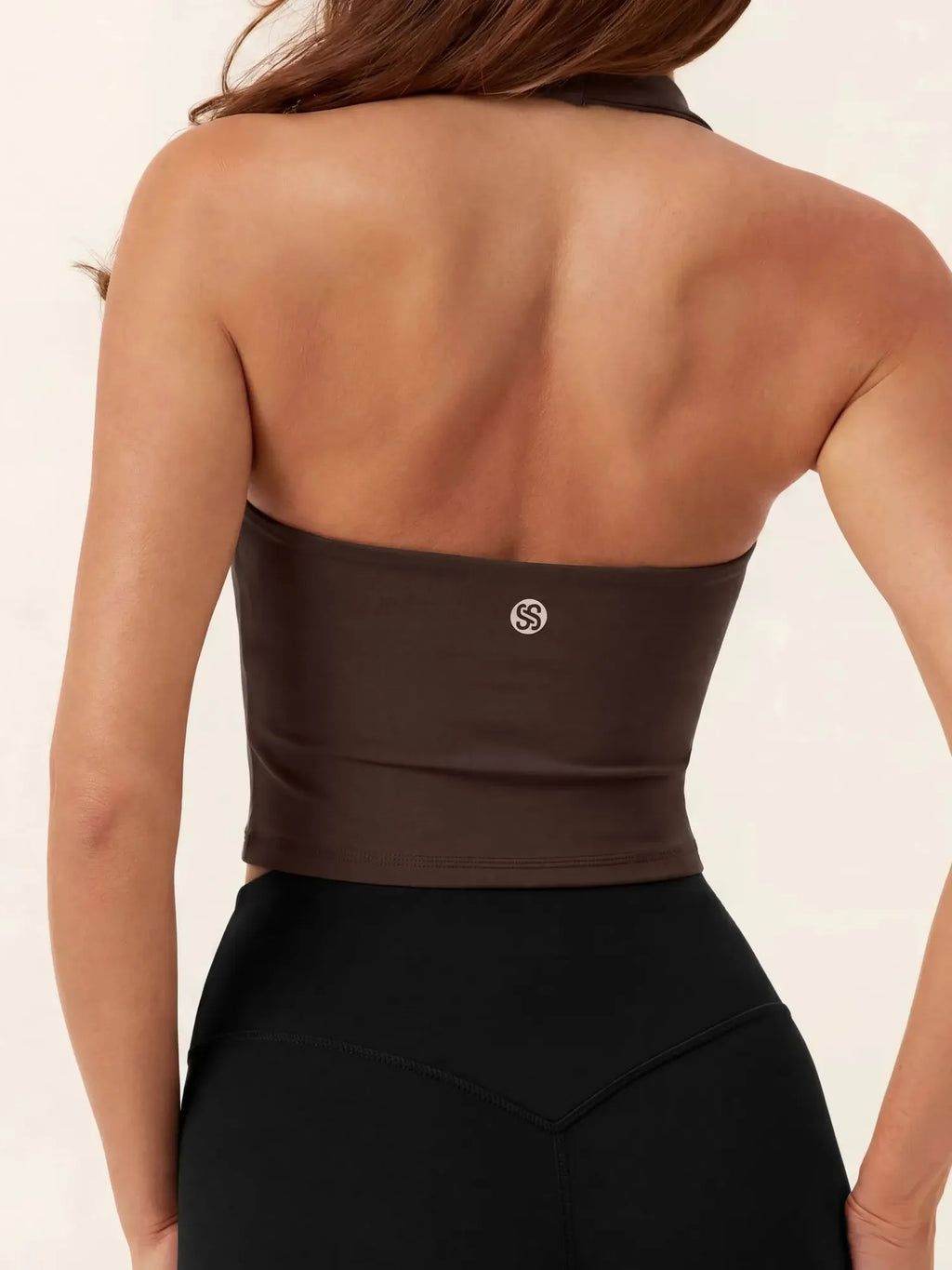 Padded Halter Backless Longline Workout Tank Tops