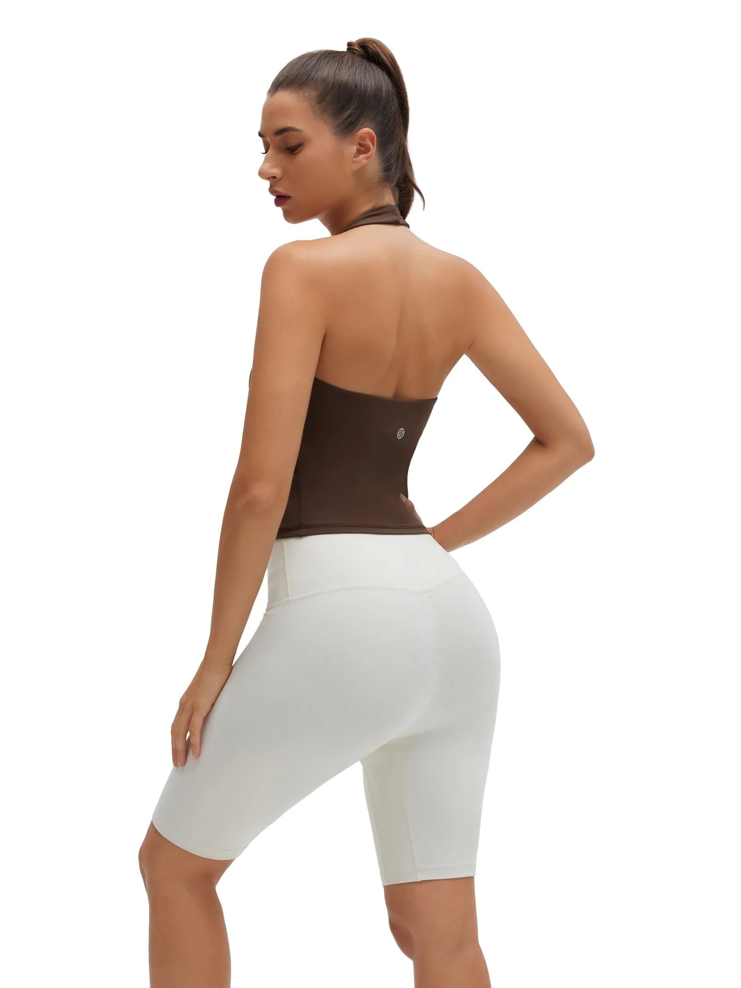 Padded Halter Backless Longline Workout Tank Tops