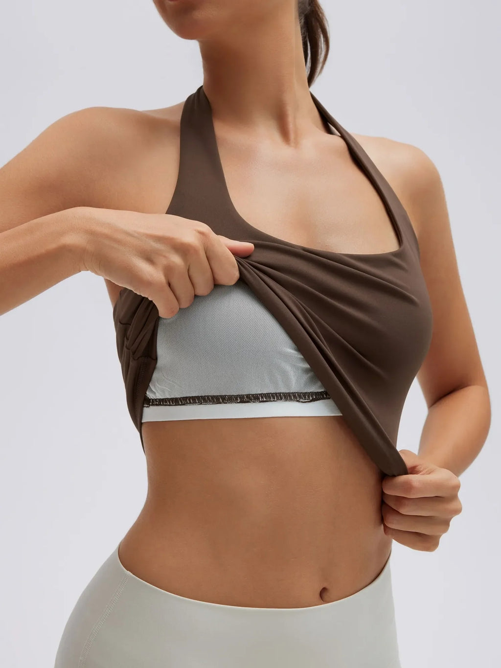 Padded Halter Backless Longline Workout Tank Tops