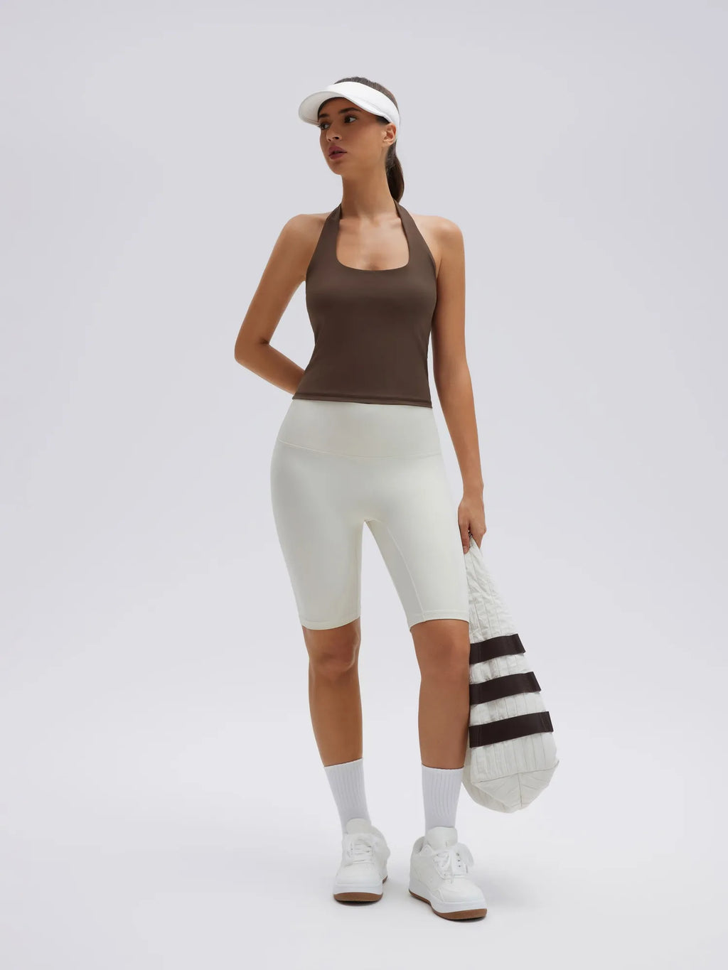 Padded Halter Backless Longline Workout Tank Tops