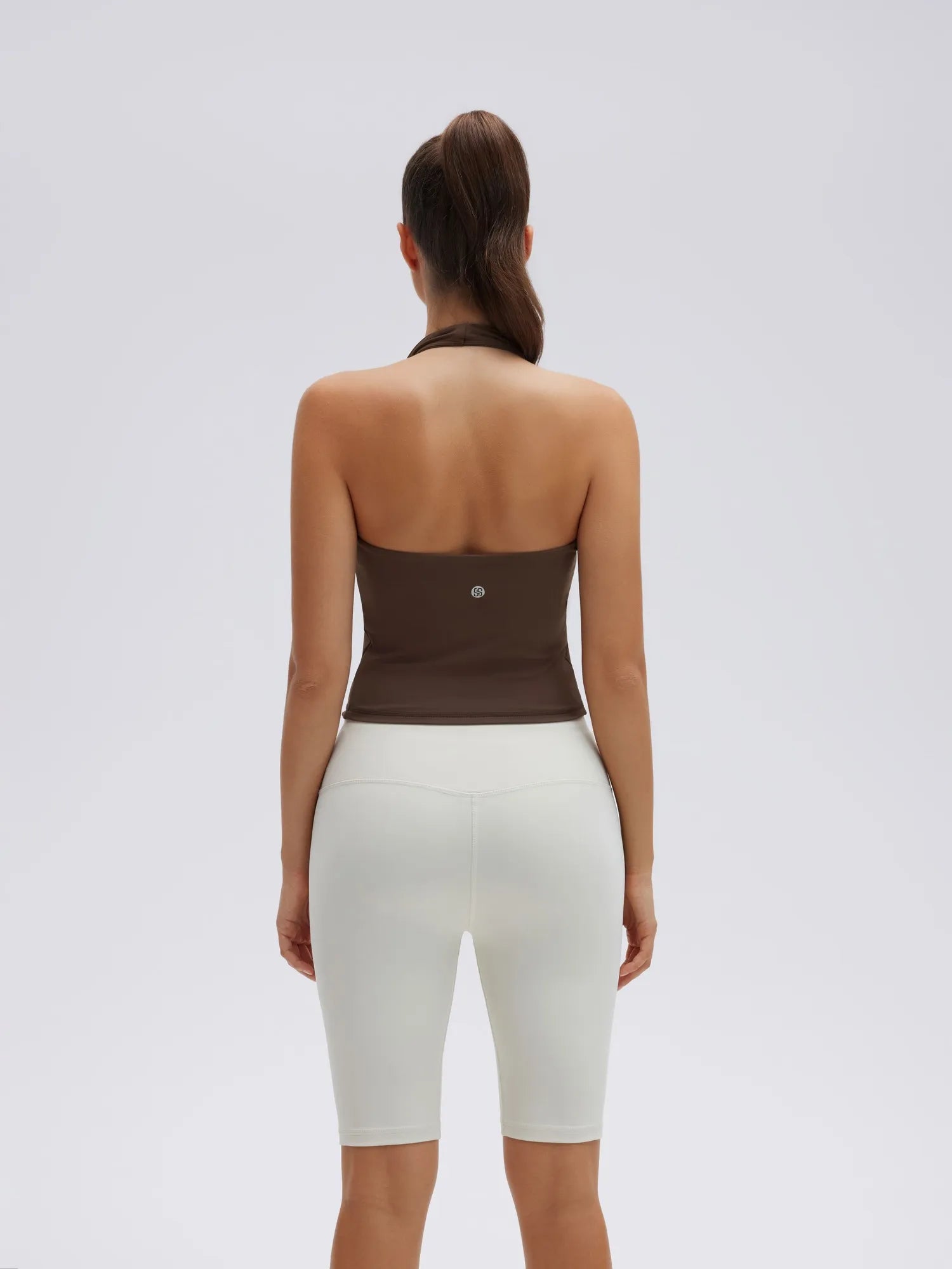 Padded Halter Backless Longline Workout Tank Tops