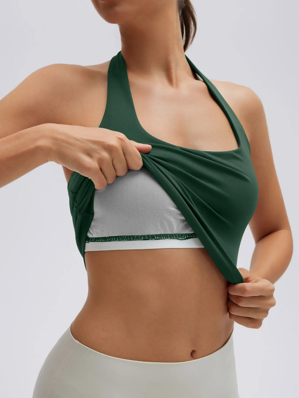 Padded Halter Backless Longline Workout Tank Tops