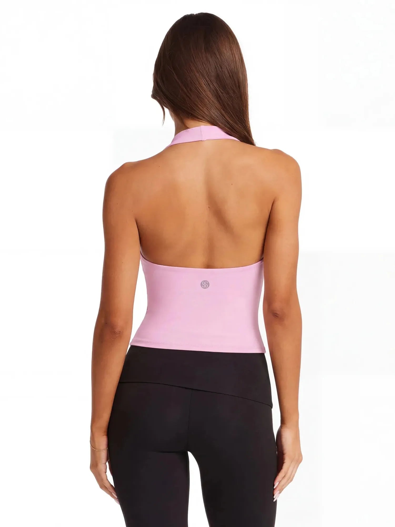 Padded Halter Backless Longline Workout Tank Tops