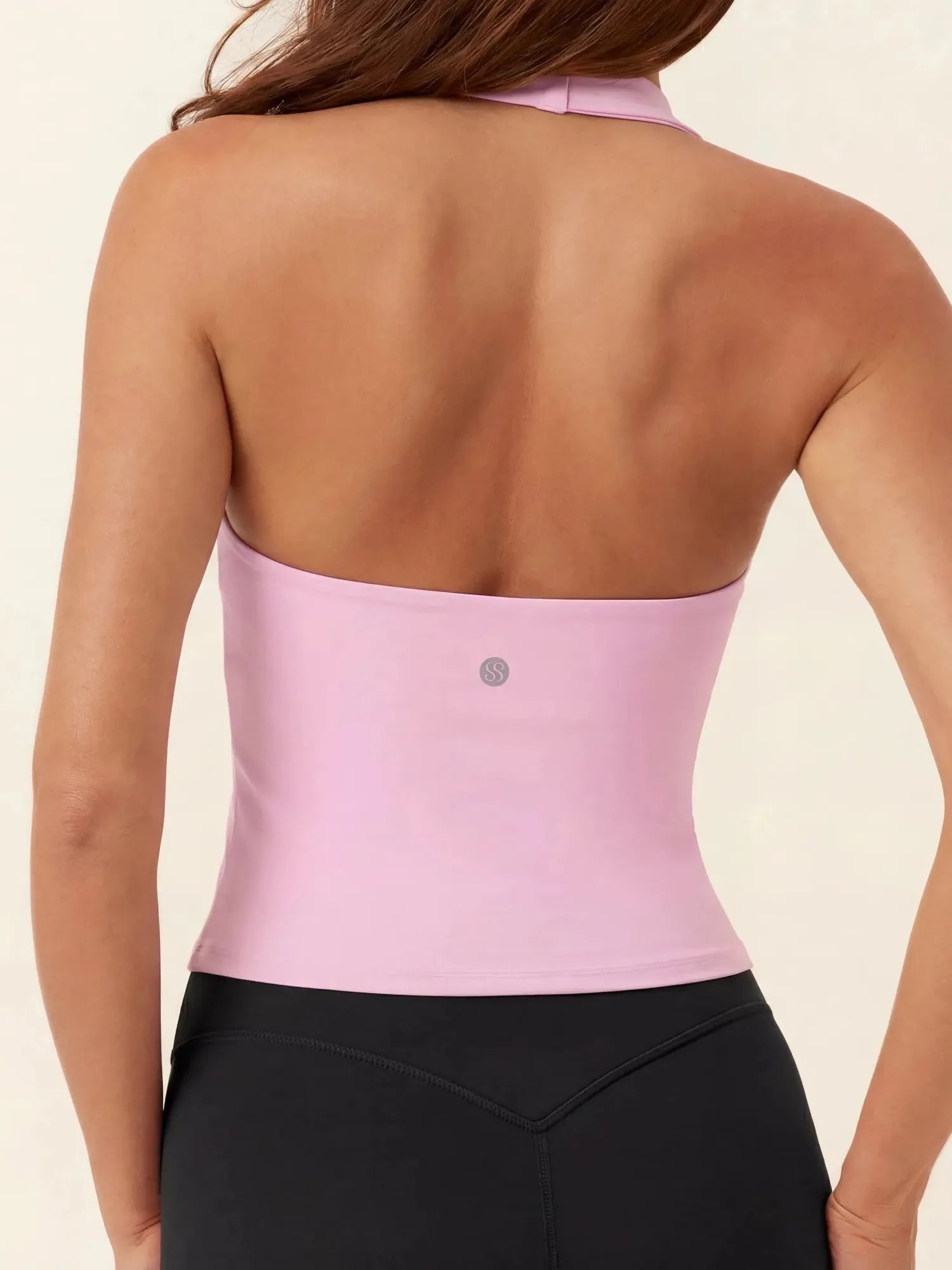 Padded Halter Backless Longline Workout Tank Tops