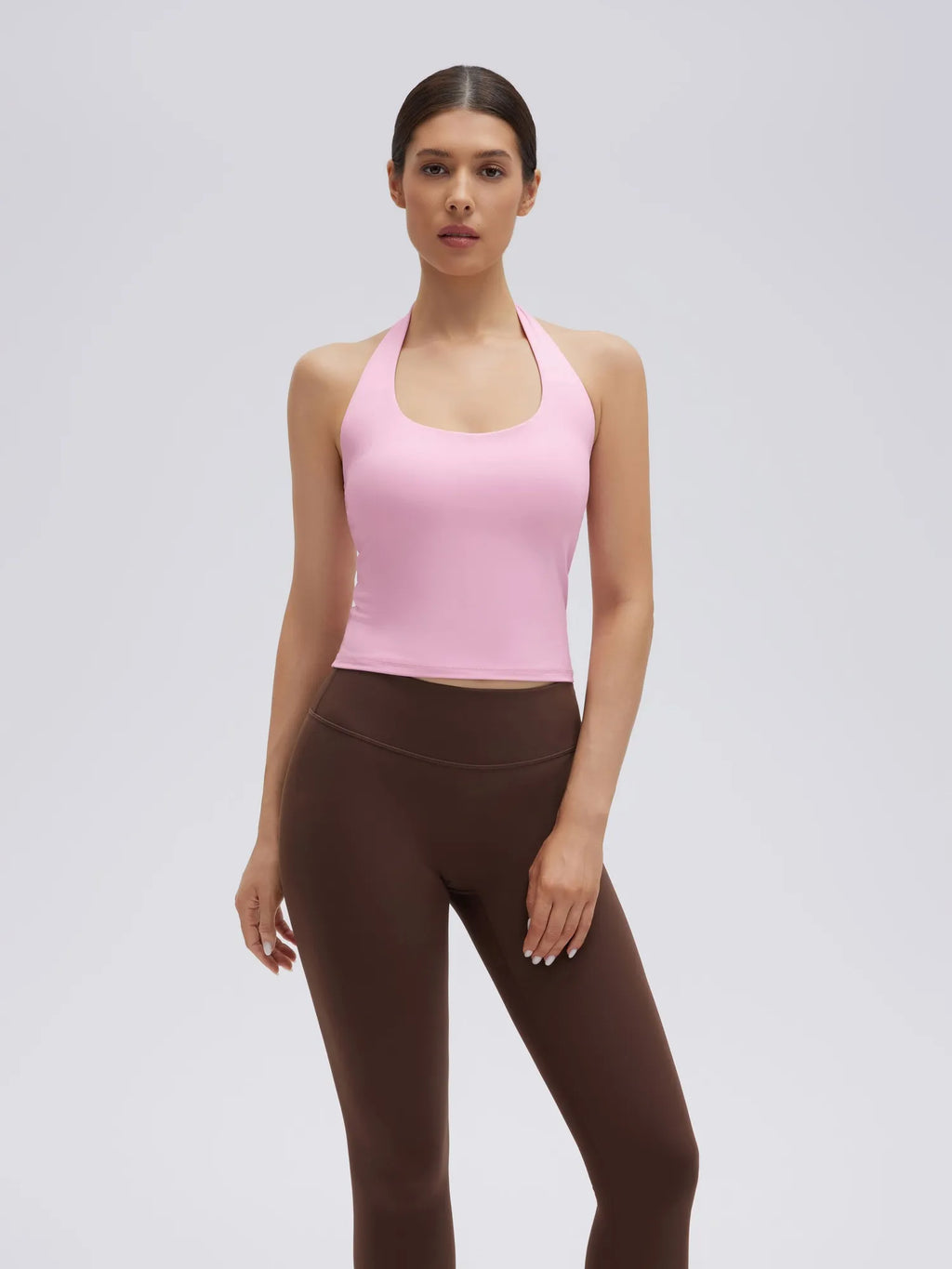 Padded Halter Backless Longline Workout Tank Tops
