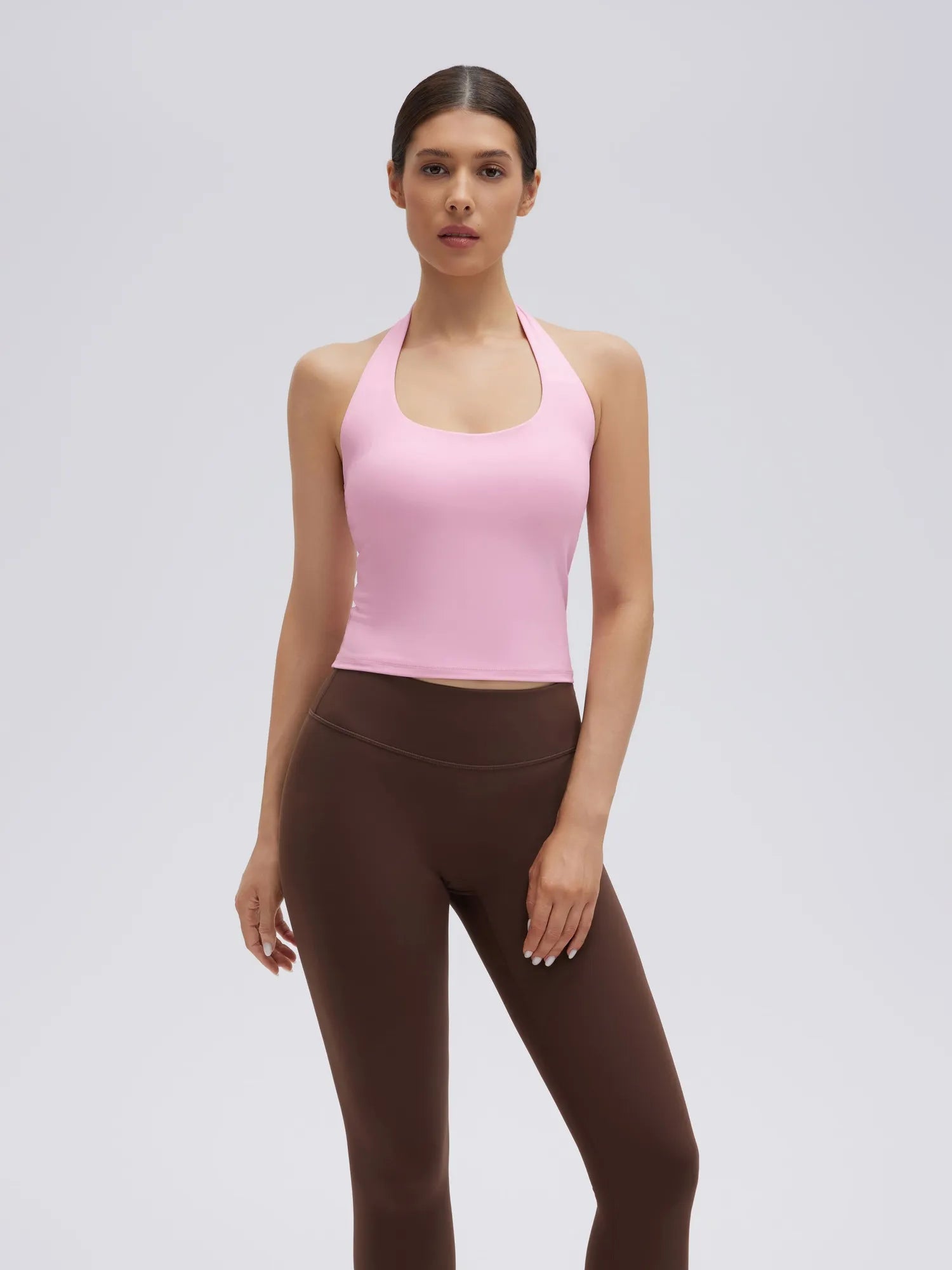Padded Halter Backless Longline Workout Tank Tops