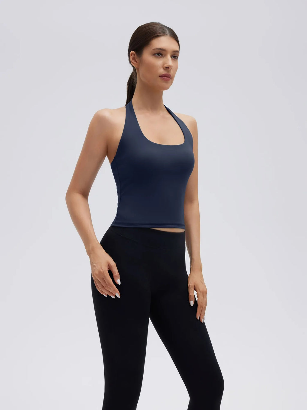 Padded Halter Backless Longline Workout Tank Tops