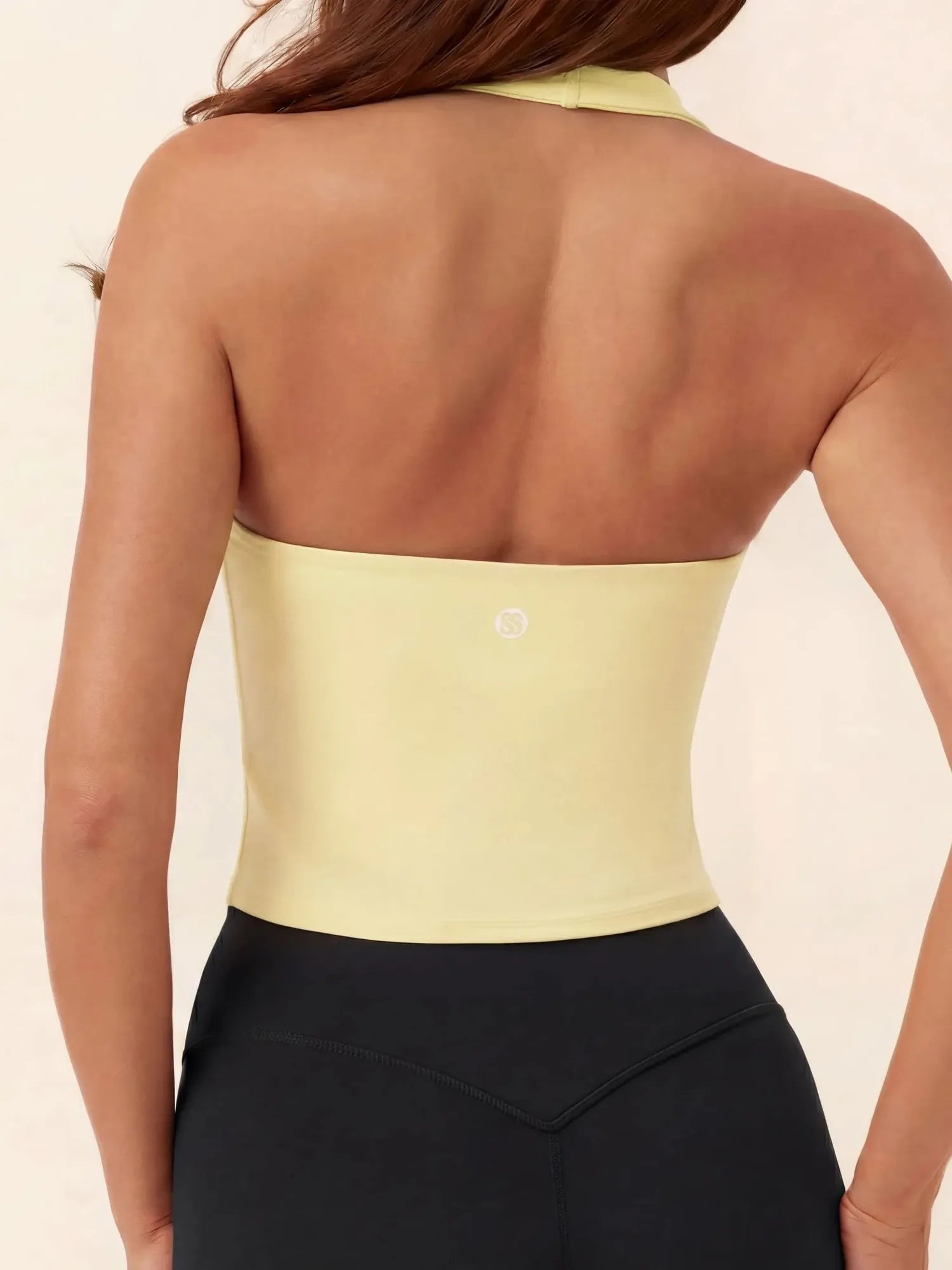 Padded Halter Backless Longline Workout Tank Tops