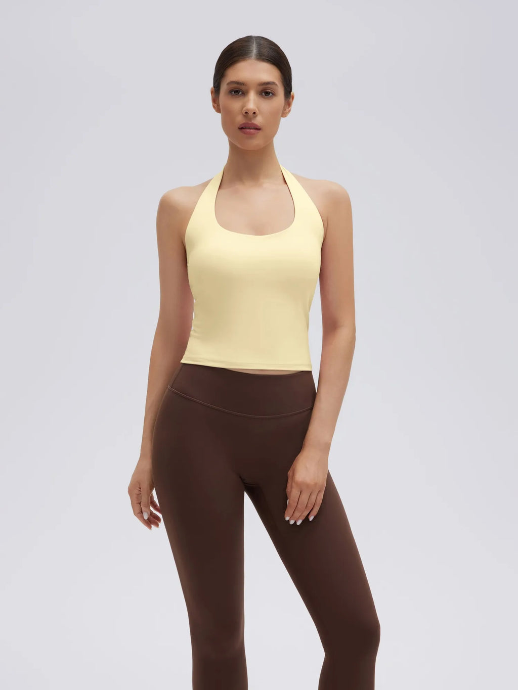 Padded Halter Backless Longline Workout Tank Tops