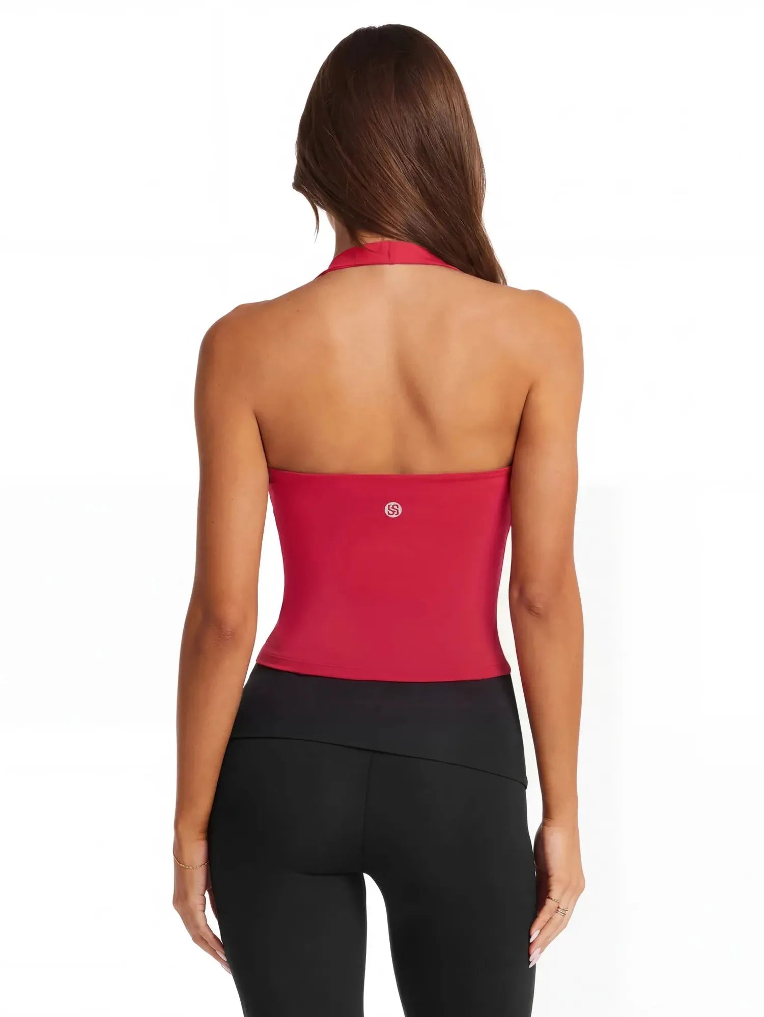 Padded Halter Backless Longline Workout Tank Tops