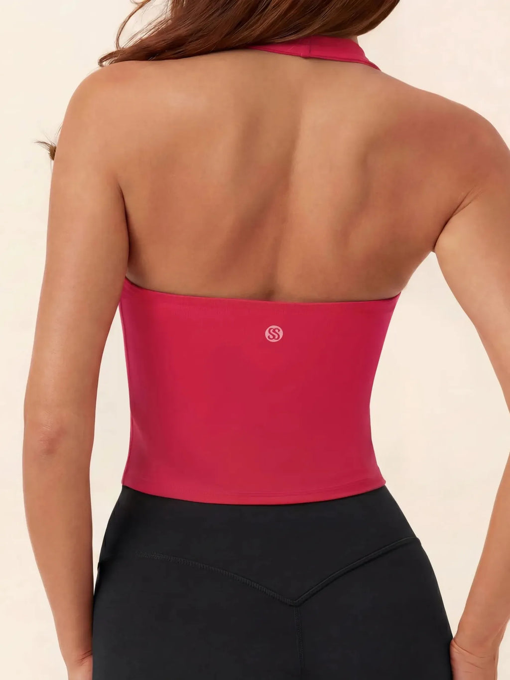 Padded Halter Backless Longline Workout Tank Tops