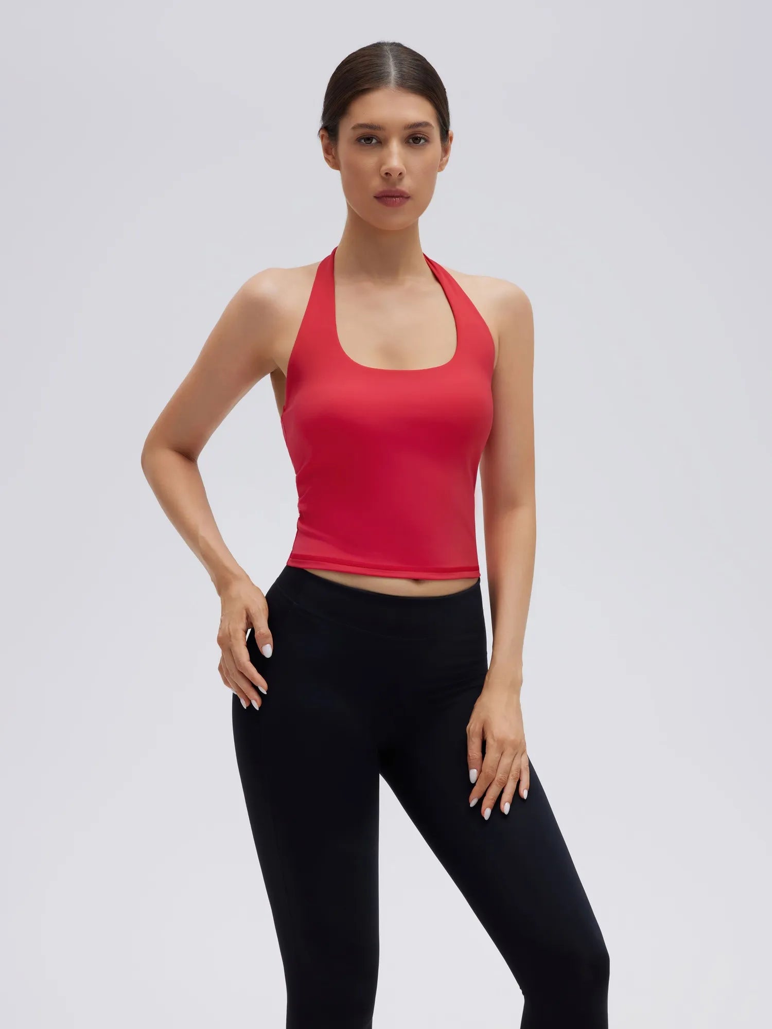 Padded Halter Backless Longline Workout Tank Tops