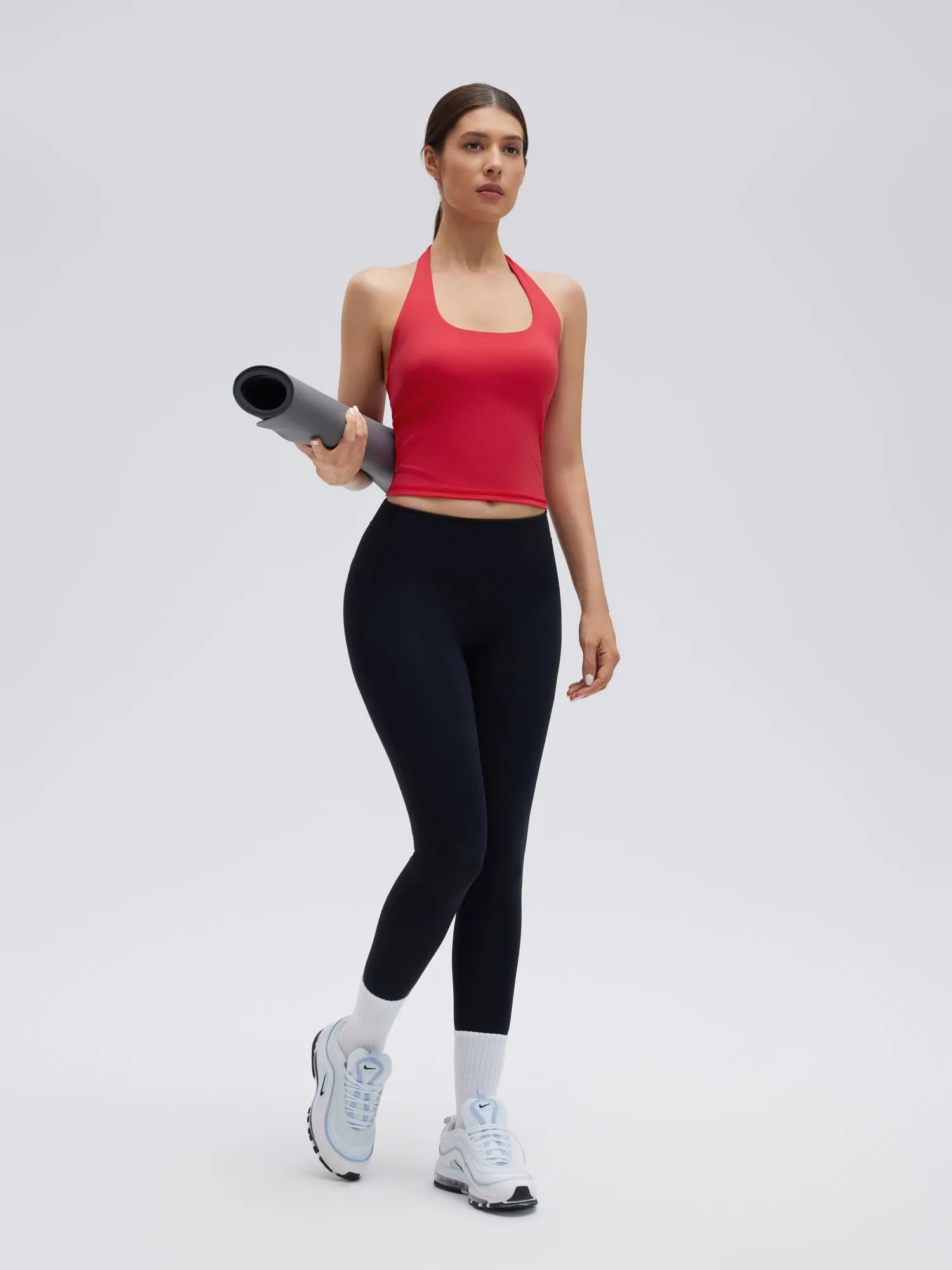Padded Halter Backless Longline Workout Tank Tops