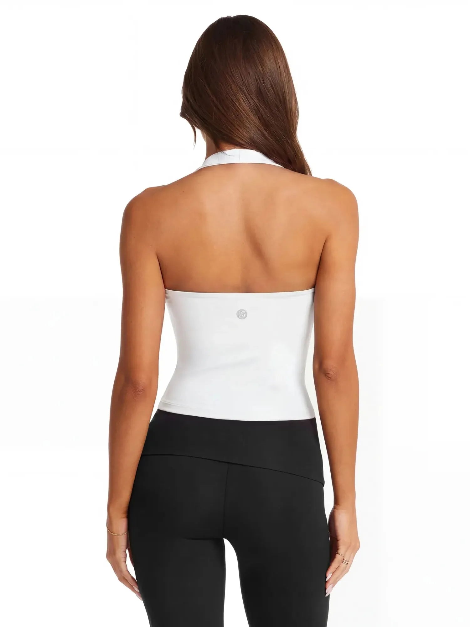 Padded Halter Backless Longline Workout Tank Tops