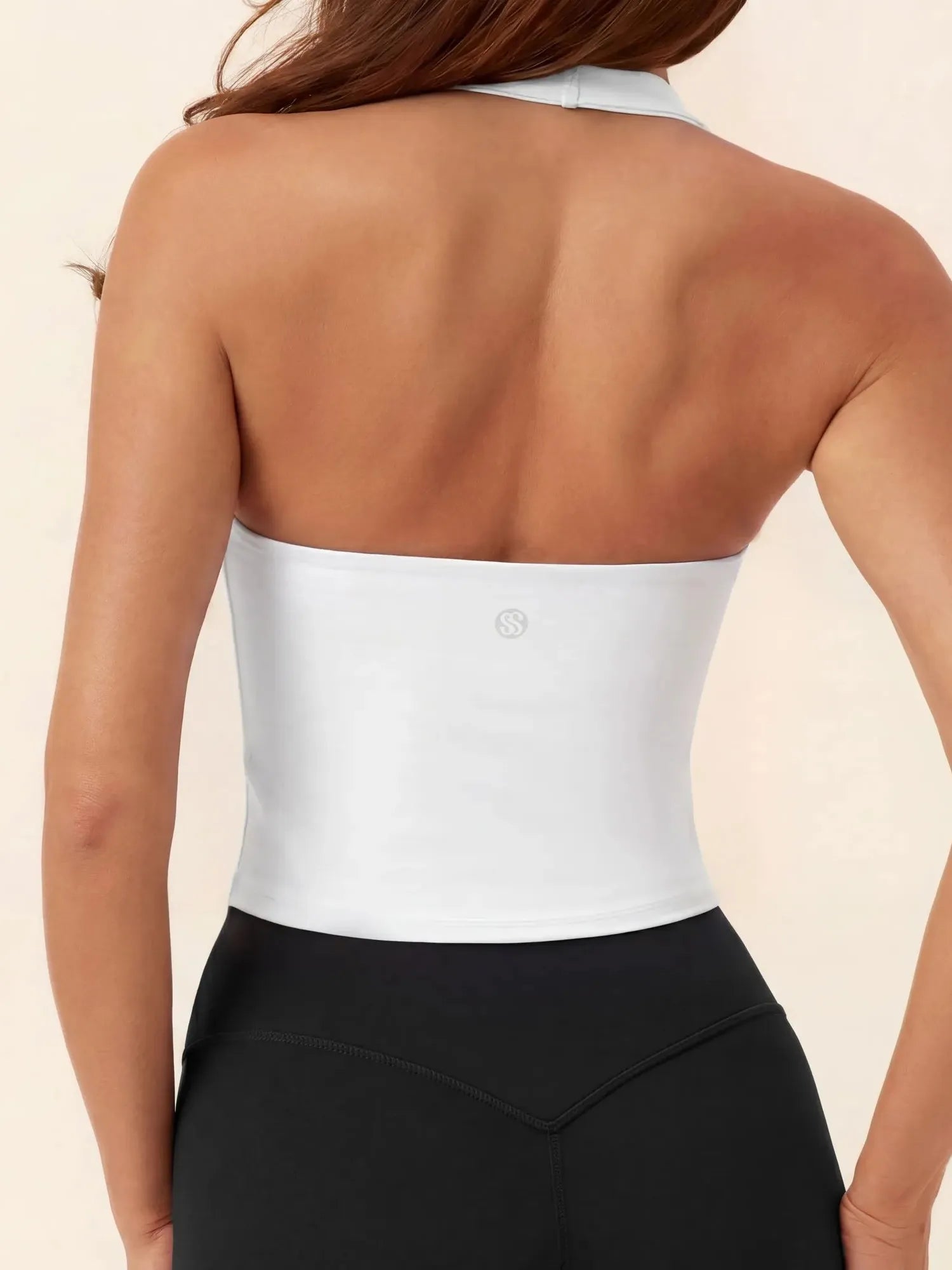 Padded Halter Backless Longline Workout Tank Tops